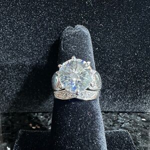 3ct Silver Wedding Ring Set